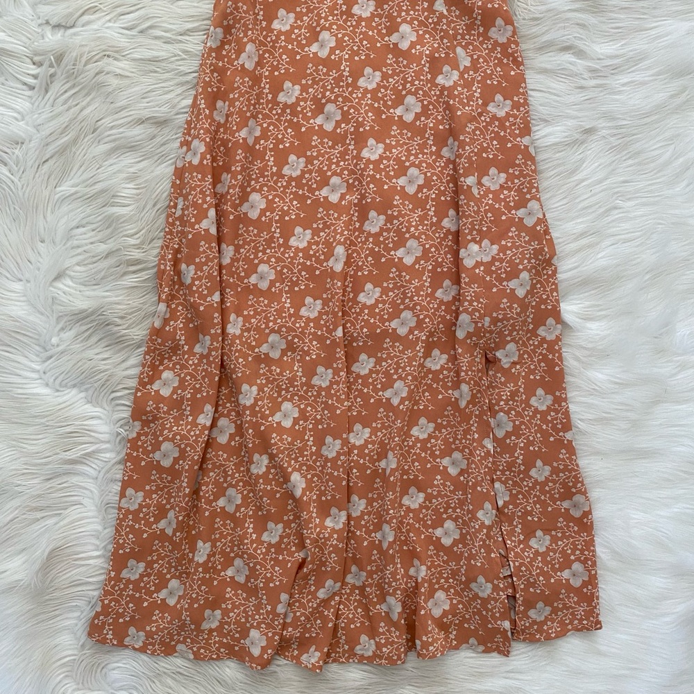 Petal & Pup Orange Floral Midi Dress - Picture 4 of 12